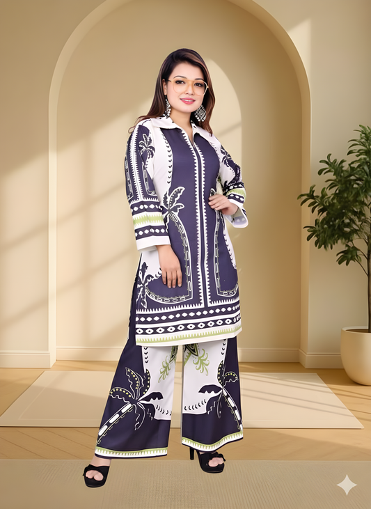 Elegant Printed Kurti Pant Co-ord Set for Girls & Women