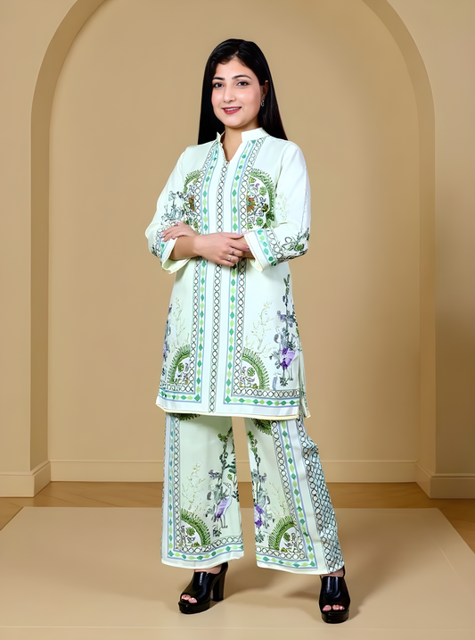 Modern Floral Kurti with Pant Set | Women’s Co-ords