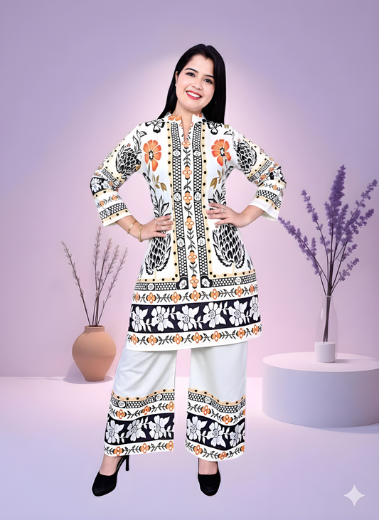 Floral Fusion Rayon Co-ord Set for Women