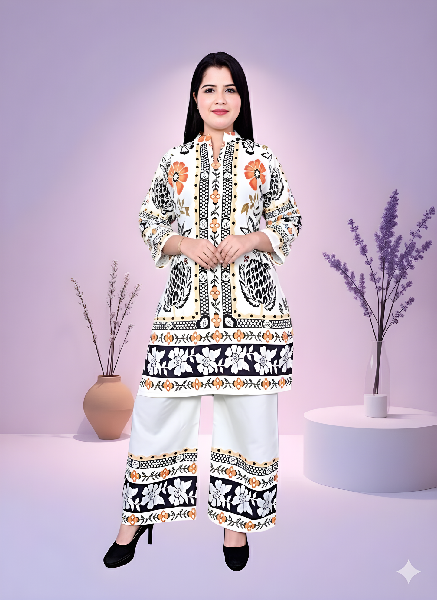 Floral Fusion Rayon Co-ord Set for Women