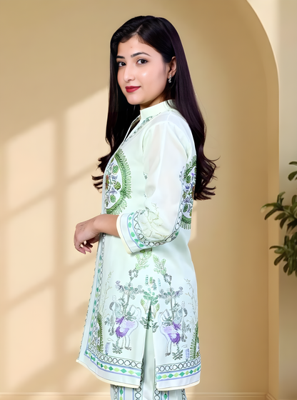 Modern Floral Kurti with Pant Set | Women’s Co-ords