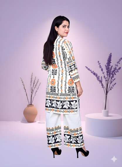 Floral Fusion Rayon Co-ord Set for Women