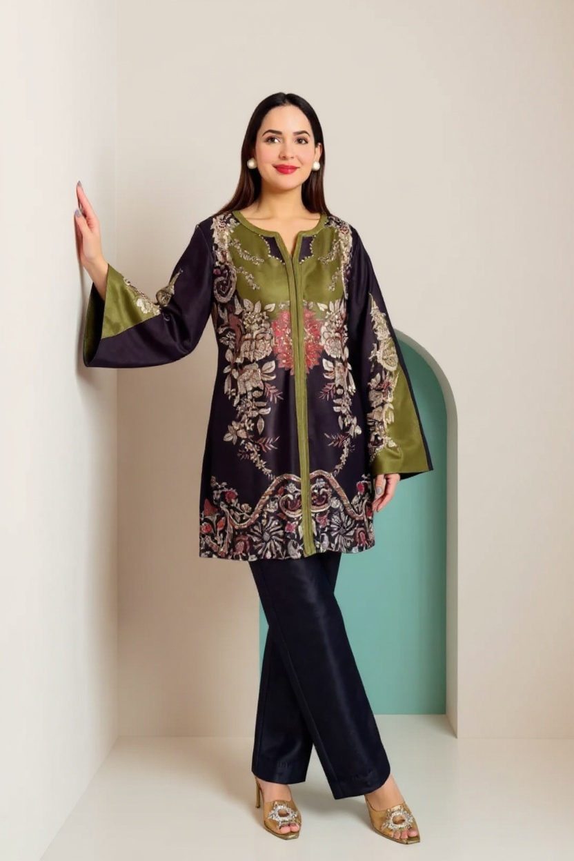 Modern Floral Kurti with Pant Set | Women’s Co-ords