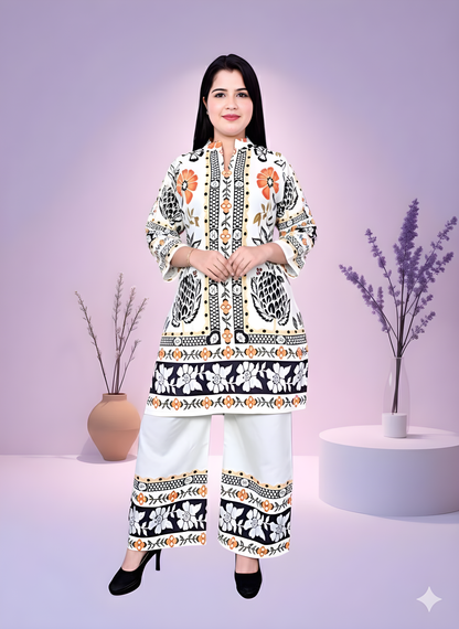 Floral Fusion Rayon Co-ord Set for Women